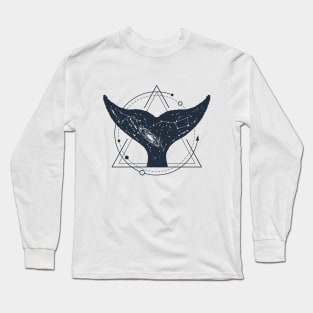 Tail Of A Whale. Geometric Style Long Sleeve T-Shirt